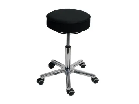 Draaikruk Gasveer Aluminium Voetkruis 530-690mm Kunstleer Zwart Wielen