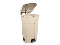 Verrijdbare Container Met Pedaal 125 Liter Creme