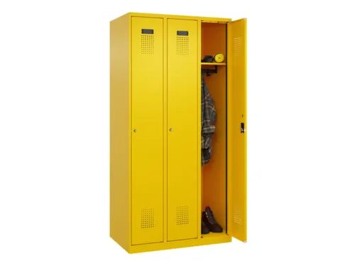 locker,HxBxD 1850x900x500mm,3vak,vak B 300mm,cil.-slot,staand op vloer