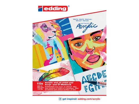 Olie en Acrylblok edding e-30010 A4 10 vel wit