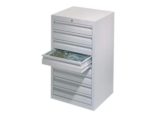 ladekast HxBxD 900x500x500mm 8laden slot RAL7035 front RAL7035