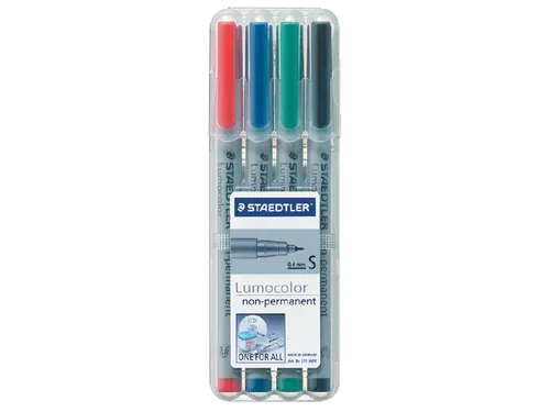 Viltstift Staedtler OHP Lumocolor 311 non permanent 0.4mm Assorti 4st