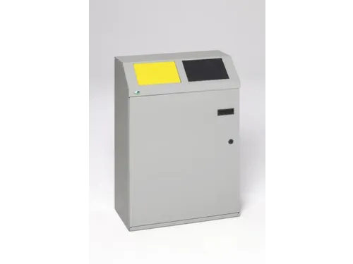 Afvalverzamelstation 2x50 liter Romp Inworpkleppen Geel/Antraciet
