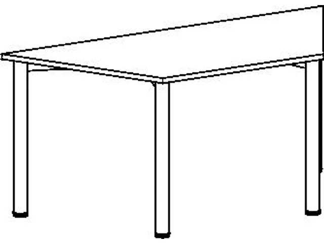 vergadertafel HxBxD 72x80x69cm trapezium Esdoorn 4voeten Alu