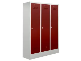lockerkast v. kinderen,HxBxD 1600x930x500mm,3vak,RAL7035,front RAL3000 - 2