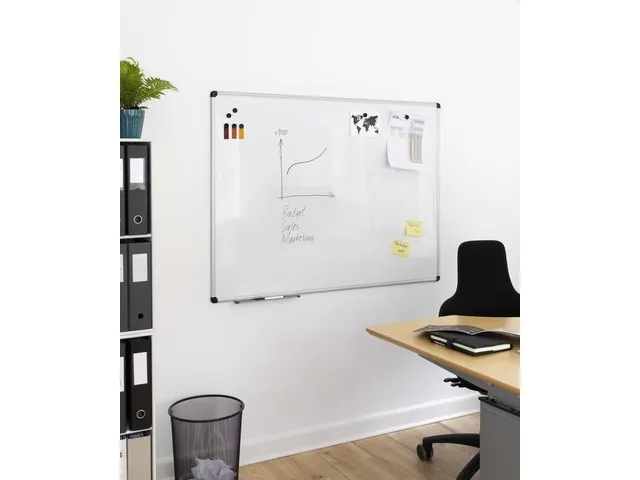 Whiteboard Naga 90x120cm magnetisch alu. frame wit