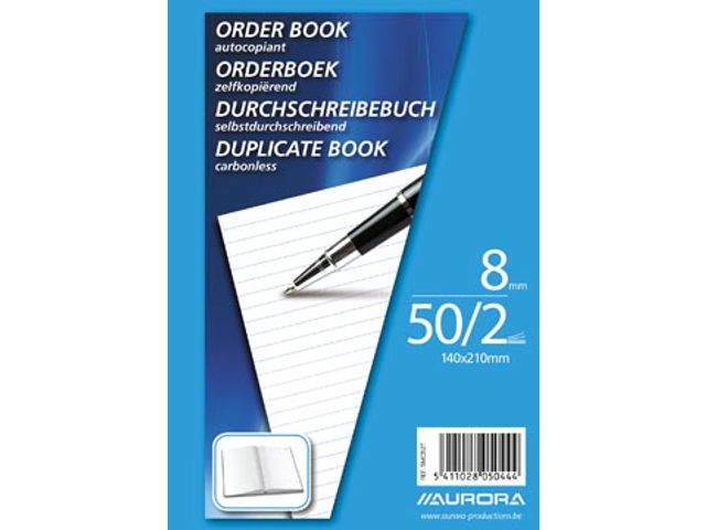 Aurora Orderbook, Ft A5, 2 X 50 Vel | Bedrijfsformulier.nl