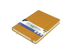 Schetsboek Kangaro A5 okergeel PU HC 80 blad 140gr roomwit met elastie