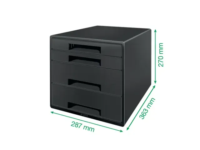Recycle ladenblok 4 laden 287x270x363mm zwart