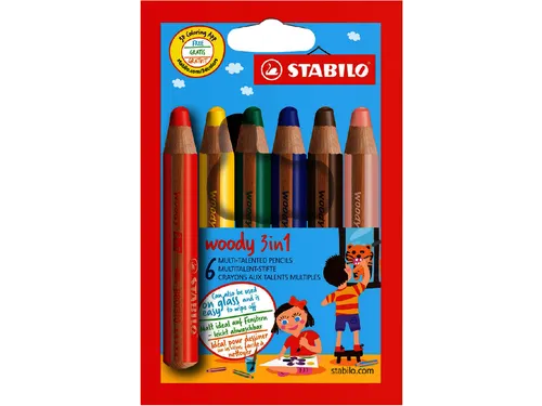 Kleurpotloden Stabilo Woody 880 6Stuks Assorti