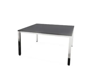 vergadertafel,HxBxD 740x1400x1400mm,hoekig,4voeten verchroomd,CC-zwart - 1