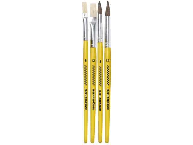 Penselenset Eberhard Faber varkens- en ponyhaar maat 8 en 12