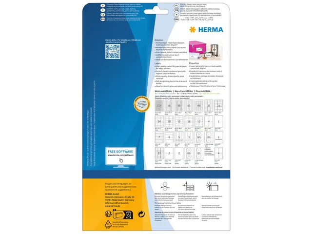 HERMA 4820 Inkjet etiketten A4 66x33,8mm Wit mat 600 stuks