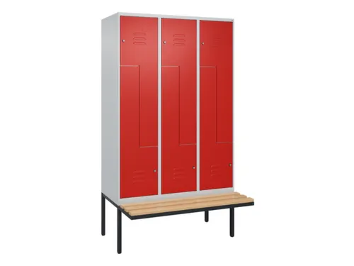 Z-garderobekast,HxBxD 2120x1200x815mm,6vak,vak B 400mm,cil.-slot