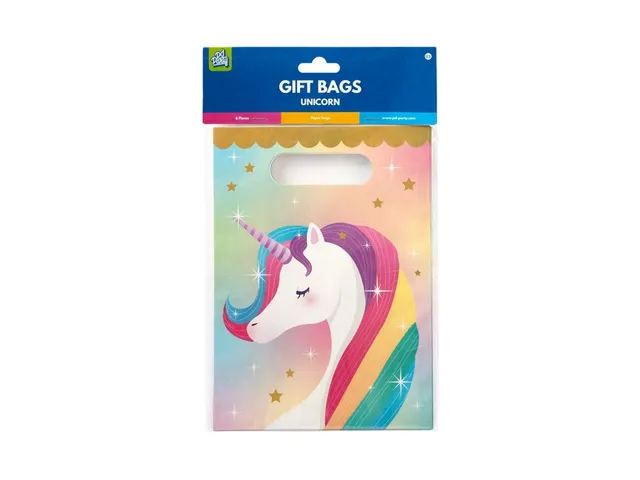 Gift bags Unicorn Papieren uitdeelzakjes 23x16,5cm 6 stuks