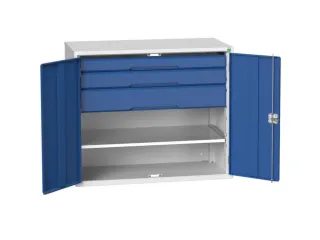 universele kast,HxBxD 1000x1300x550mm,1xStalen bodem,3lade(n) - 1