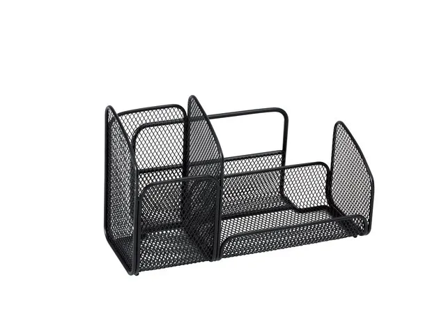 MESHTRI bureau-organizer van draadmetaal 3-vaks zwart