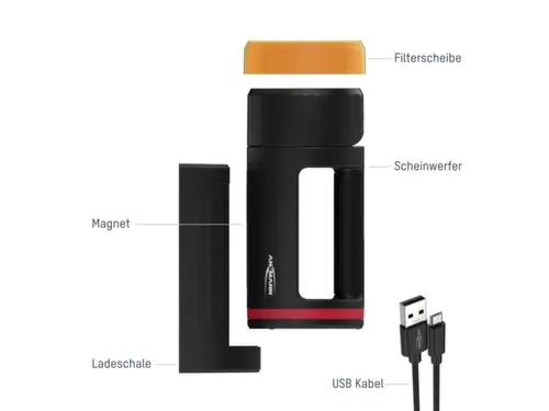 handschijnwerper,behuizing ABS,1 LED,105-420lumen,magneet
