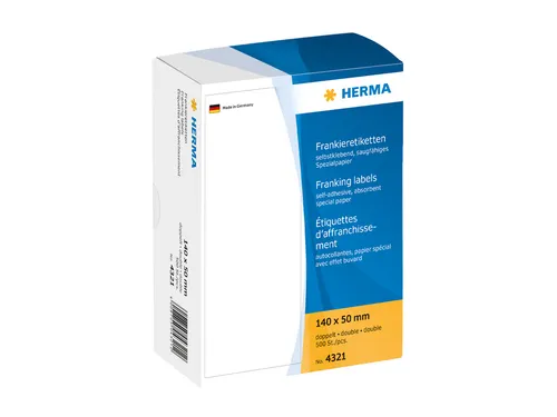 HERMA 4321 Frankeeretiketten dubbel 140x50mm 500 stuks