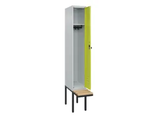 locker met bank,HxBxD 2120x300x815mm,1vak,vak B 300mm,draaigrendel - 2