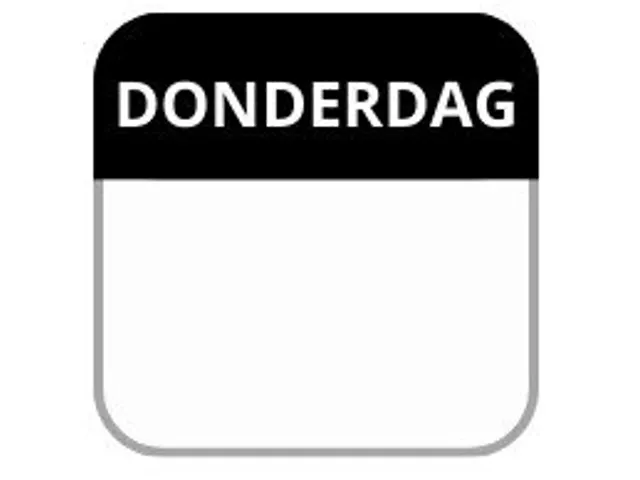 LabelLORD PL Dagetiket Donderdag 25x25mm Zwart Flushlabel 1000 stuks