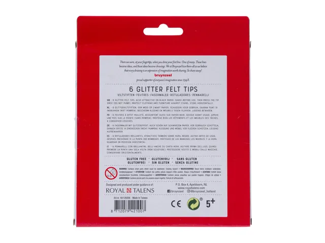 Feutre Bruynzeel Kids Glitter set 6 couleurs