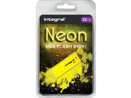 USB stick 2.0 Integral Neon USB-A 32GB geel
