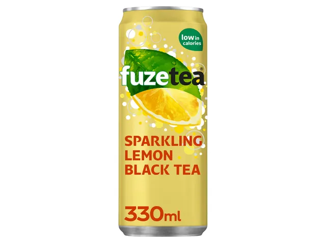 Frisdrank Fuze Tea Black Tea sparkling lemon blik 330ml