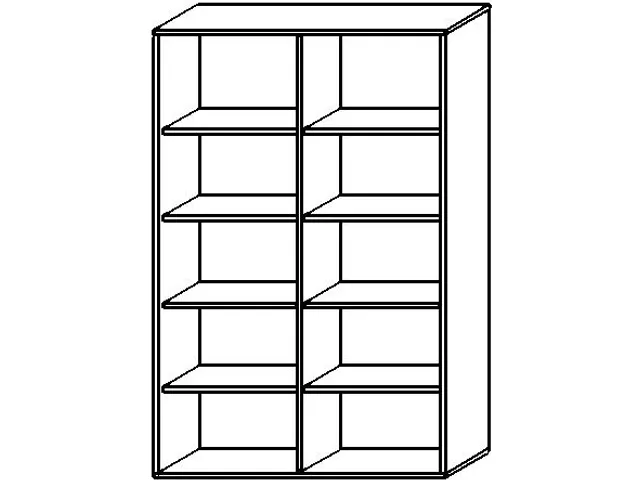kantoorstelling HxBxD 1920x1200x430mm 4xhouten vloer romp onyxgrijs
