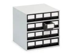 ESD-magazijnkast,HxBxD 395x400x400mm,16lade(n),laden zwart