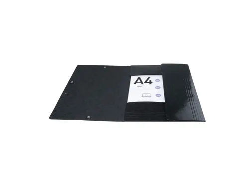Elastomap A4 3 kleppen IDERAMA Maxi Capacity glanskarton zwart