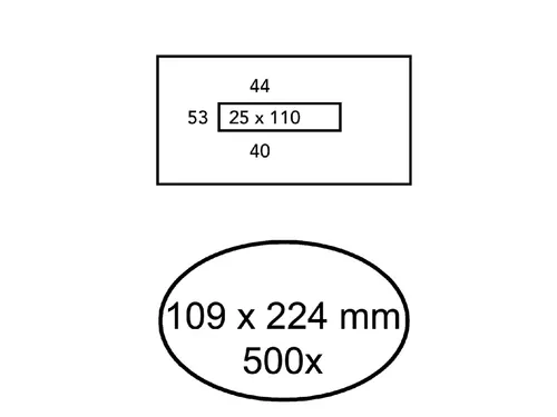 Envelop Quantore Bankgiro 109X224Mm Venster Links Wit Gegomd
