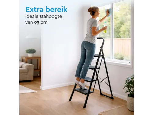 Huishoudtrap BRASQ 4 treden SLM400 zwart