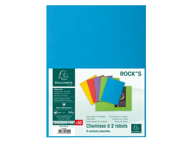 Dossiermapp met 2 kleppen ROCK''S 220 24x32cm 50 Stuks