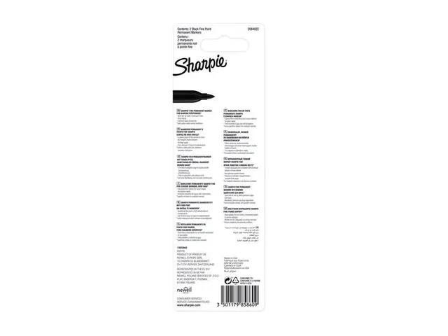 Feutre Sharpie ogive Fin noir blister 2 pièces