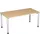 Bureau 4-Poot Hxbxd 680-800X1600X800Mm Ronde Buis Beuken