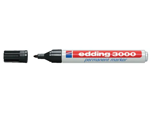 Viltstift edding 3000 rond zwart 1.5-3mm blister à 4st