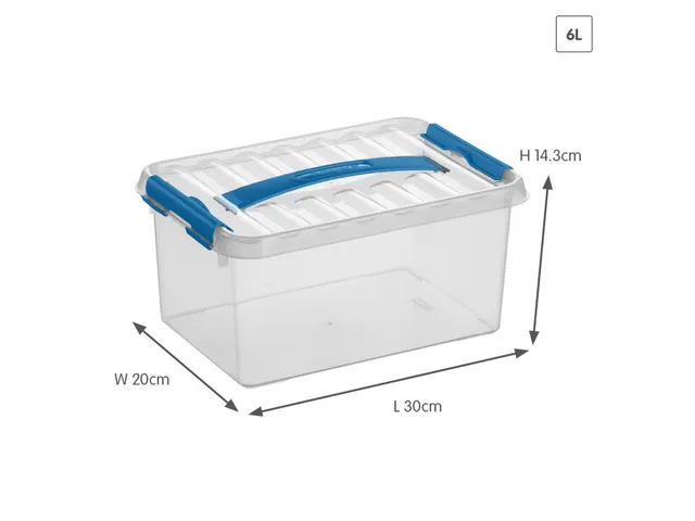Q-line opbergbox 6L transparant blauw - 30x20x14,5cm