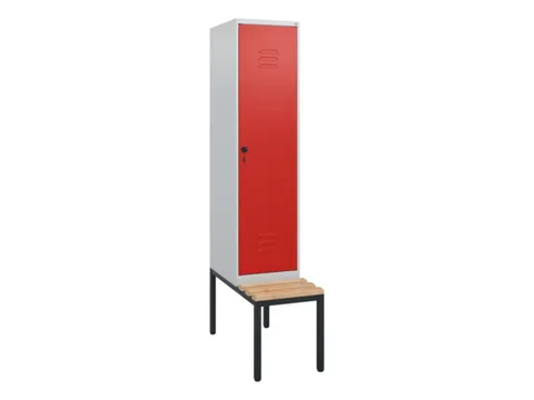 locker met bank,HxBxD 1950x400x815mm,1vak,vak B 400mm,draaigrendel