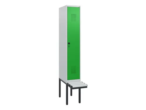 locker met bank,HxBxD 1950x300x815mm,1vak,vak B 300mm,draaigrendel