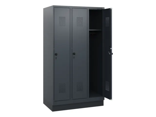 schoollocker,HxBxD 1630x900x500mm,3vak,vak B 300mm,draaigrendel,sokkel