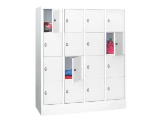 lockerkast,HxBxD 1518x1200x500mm,4x4vakken,RAL7035,front RAL7035 - 2