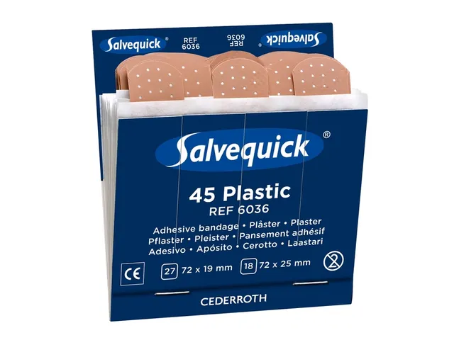 Pansements Salvequick recharge plastique 6x 45 pièces