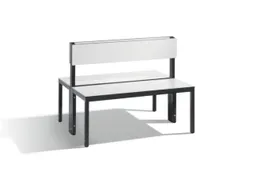 omkleedbank,HxLxD 796x1000x760mm,HPL wit,frame staal RAL7021,leuning