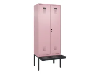 PBM-locker met bank,HxBxD 2120x800x815mm,2vak,vak B 400mm,draaigrendel - 2