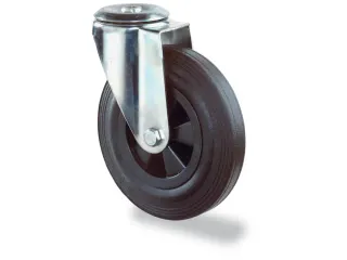 zwenkwiel,draagverm. 50kg,massief rubber-banden,ØxB 80x25mm,glijlager - 1
