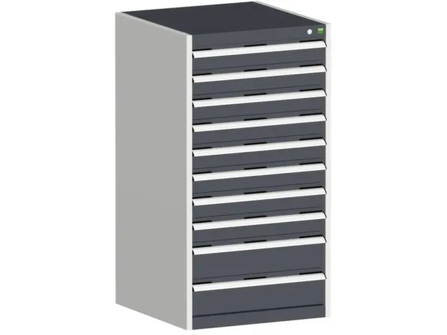 ladekast HxBxD 1200x650x650mm 10laden RAL7035 front RAL7016