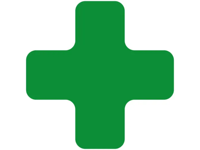 plaksymbool,plus,markering HxB 150x150mm,PVC,groen