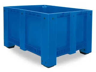Stapelcontainer Pe Hxbxd 760x1200x1000mm 610 Liter 4Poten Blauw - 1