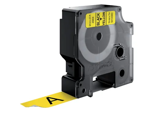 Labeltape Dymo 45808 D1 S720880 19mmx7m zwart op geel